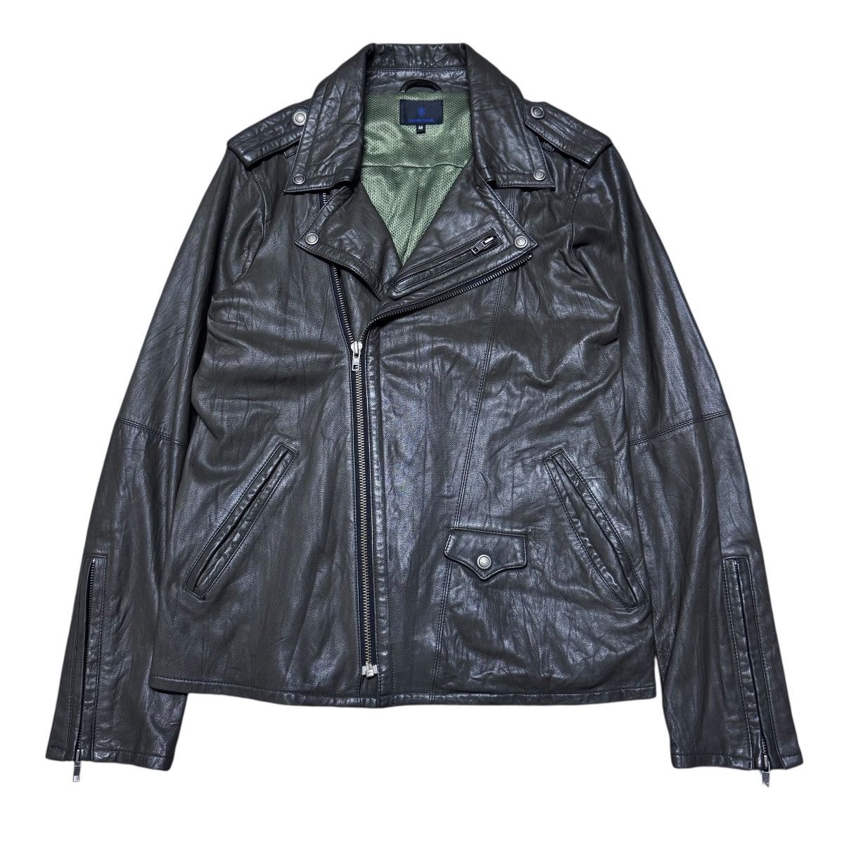 Le Grande Bleu (L.G.B.) Custom Culture Goat Skin Leather Biker Jacket Size US M / EU 48-50 / 2 - 1 Thumbnail