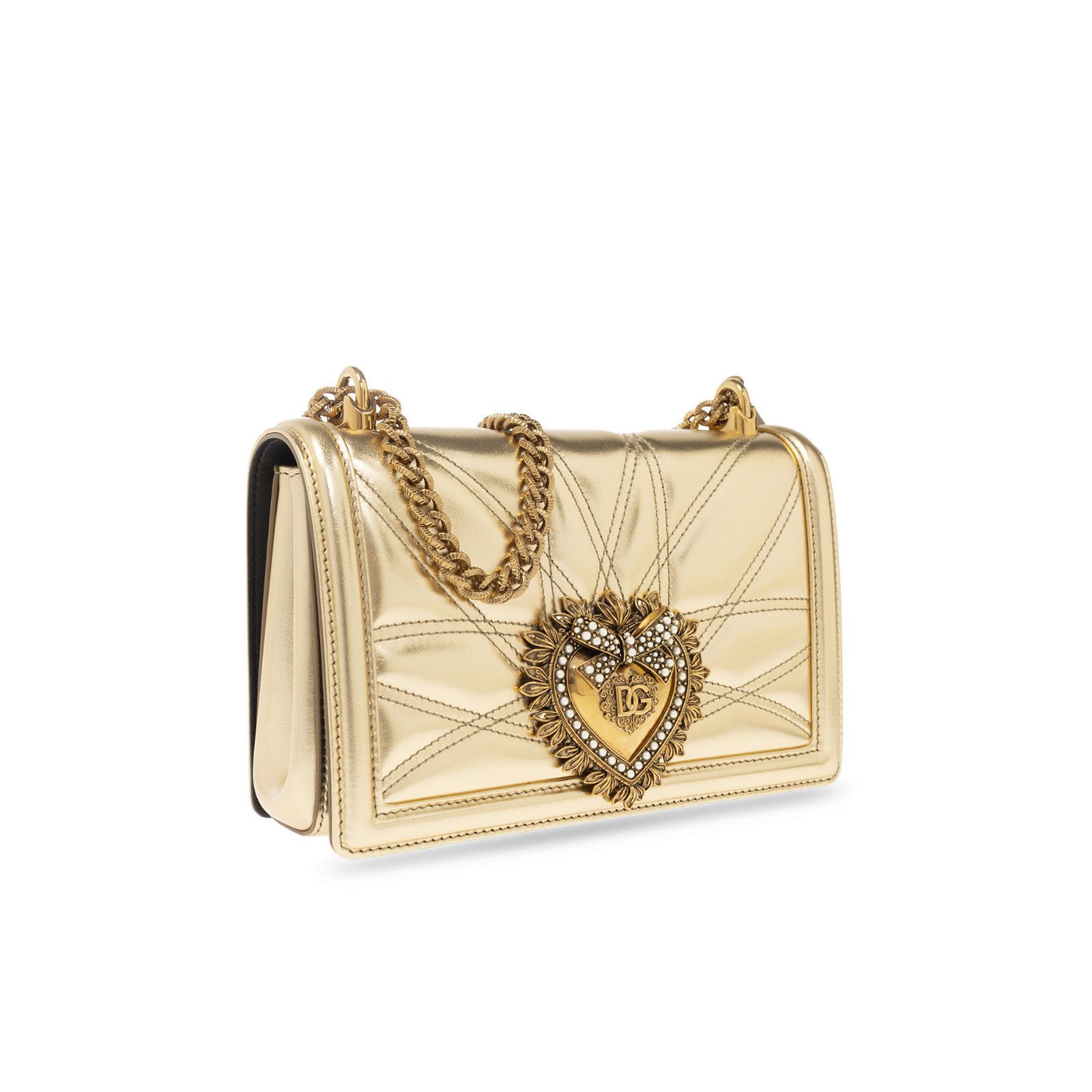 Dolce & Gabbana DOLCE&GABBANA Devotion Medium Gold Shoulder Bag New & Authen Size ONE SIZE - 3 Thumbnail