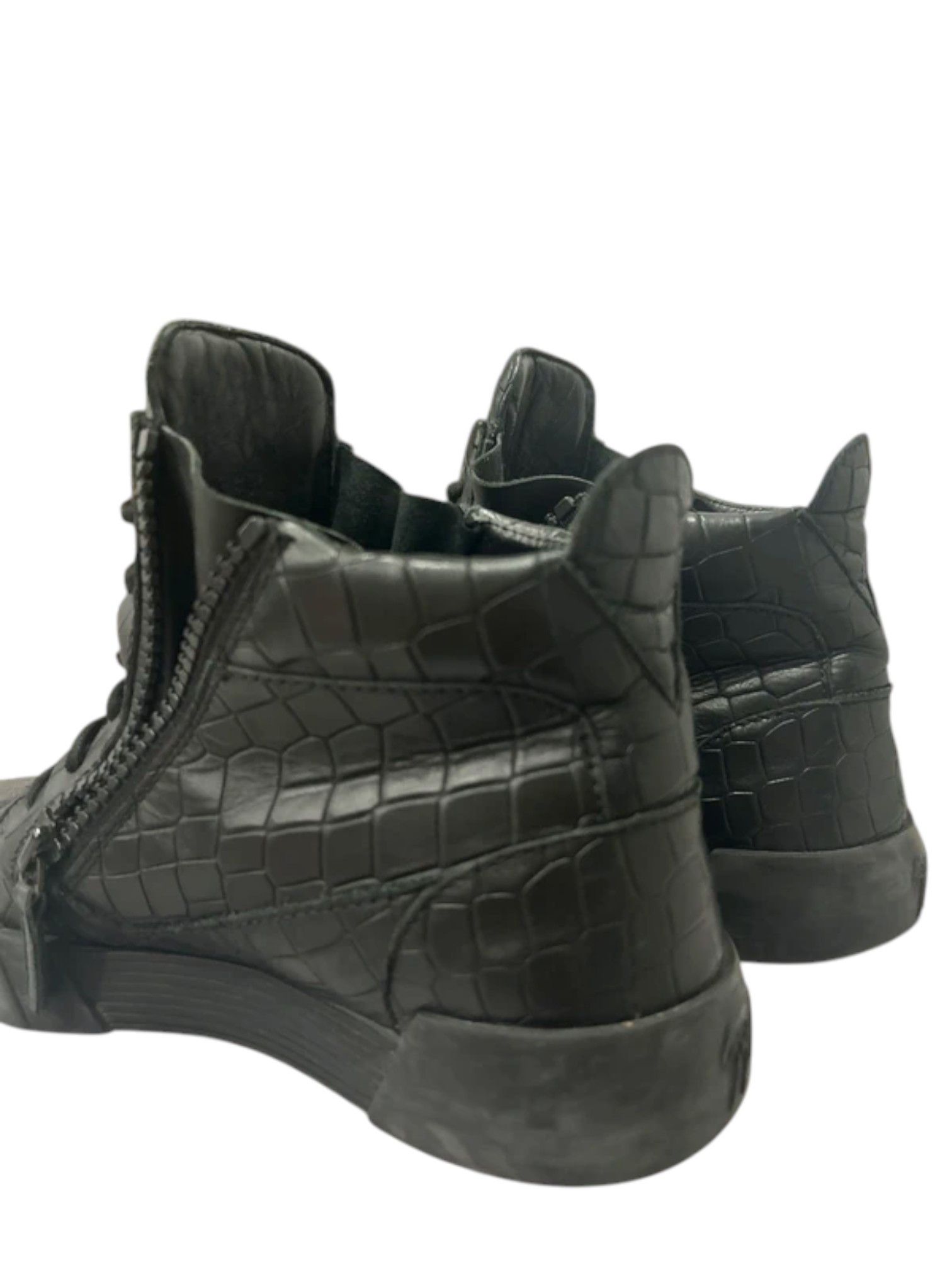 Giuseppe Zanotti Giuseppe Zanotti Croc-Embossed HighTops, Mid 2010s Size US 7 / EU 40 - 5 Thumbnail