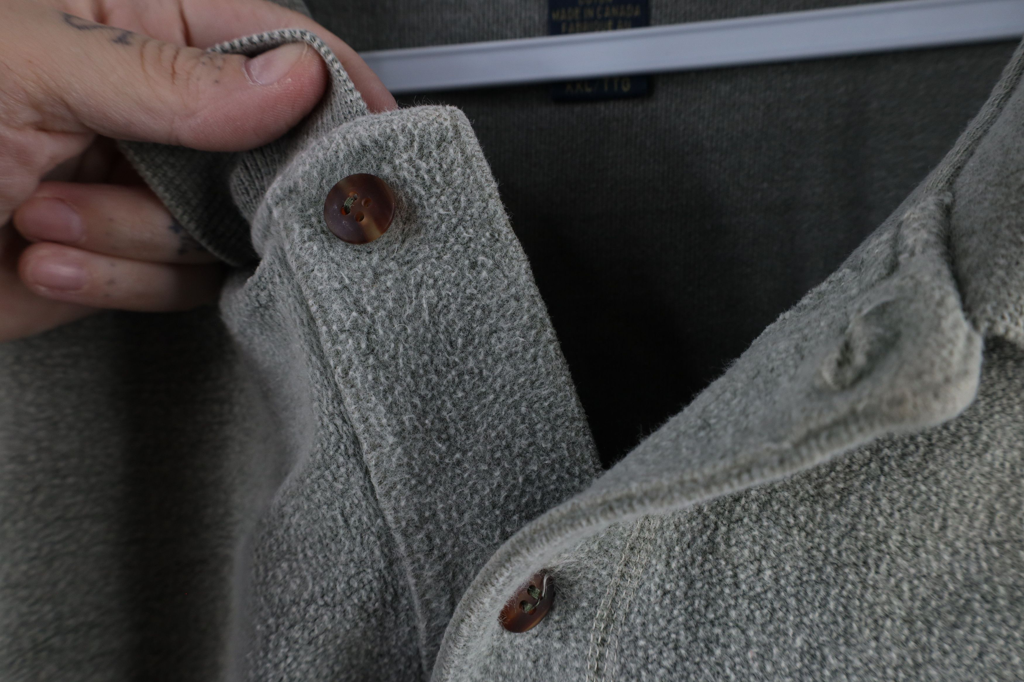 Vintage Vintage 90s Streetwear Stonewash Fleece Collared Sweatshirt Size US XXL / EU 58 / 5 - 7 Thumbnail