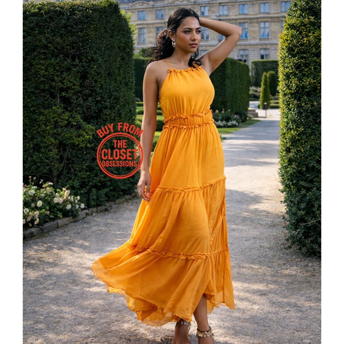 Mango MANGO Yellow Halter Maxi Dress NWT Size 6 Size M / US 6-8 / IT 42-44 - 1 Thumbnail