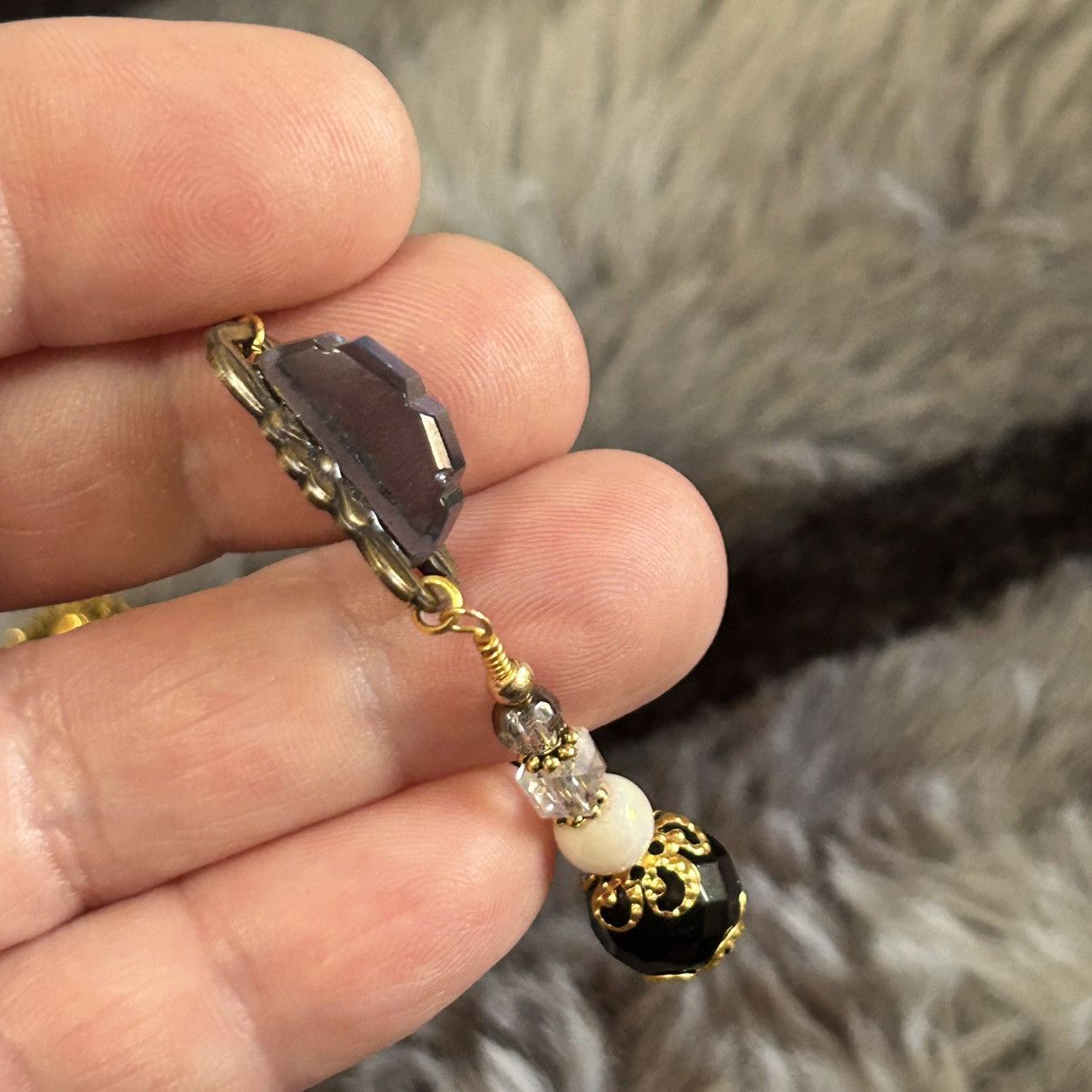 Handmade Handcrafted elegant repurpose vintage dangle necklace Size ONE SIZE - 6 Thumbnail