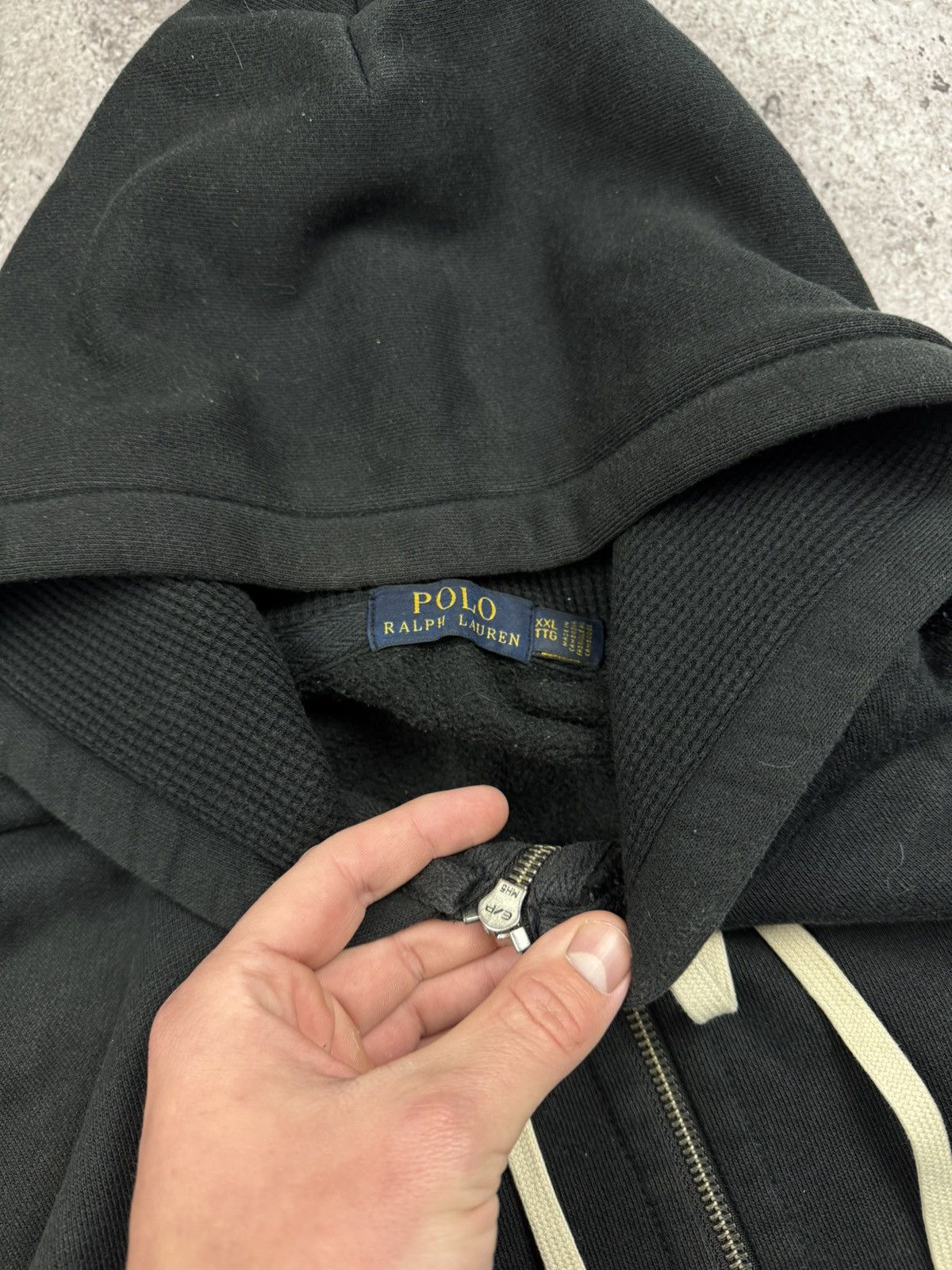 Polo Ralph Lauren Crazy Vintage Y2K Polo Ralph Lauren Faded Black Zip Up Hodie Size US XXL / EU 58 / 5 - 6 Thumbnail
