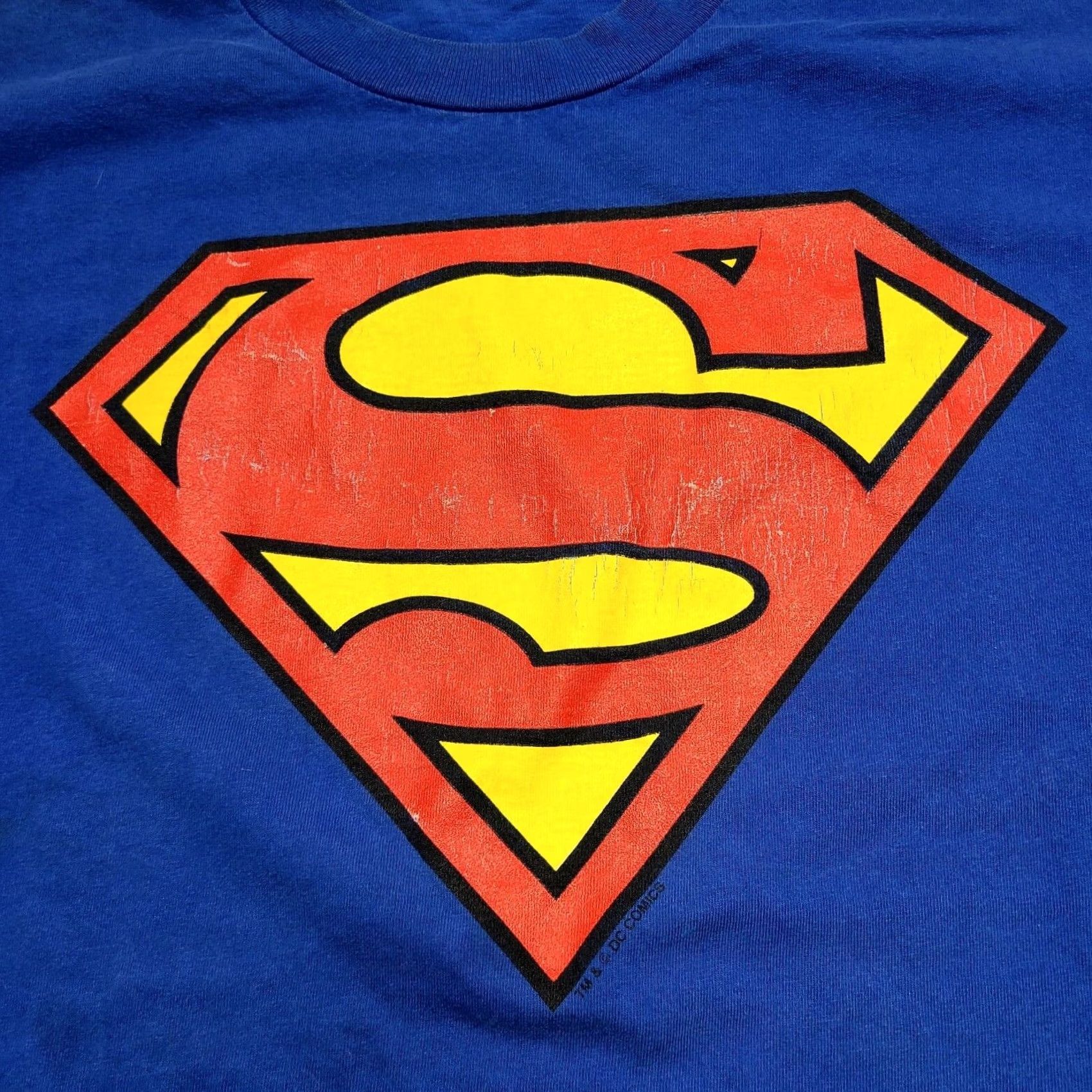 Gildan VINTAGE Superman Logo T-Shirt XL Gildan Heavyweight Movie Promo DC Comics Shirt Mens Short Sleeve Crew Neck Solid Blue 90s Size US XL / EU 56 / 4 - 3 Thumbnail