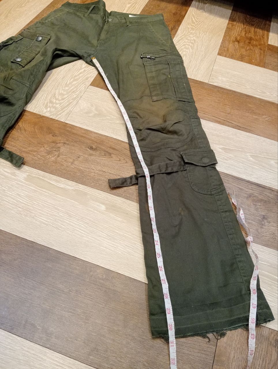 semanticdesign SEMANTIC DESIGN FADED GREEN BANDAGE PANTS Size US 31 - 11 Thumbnail