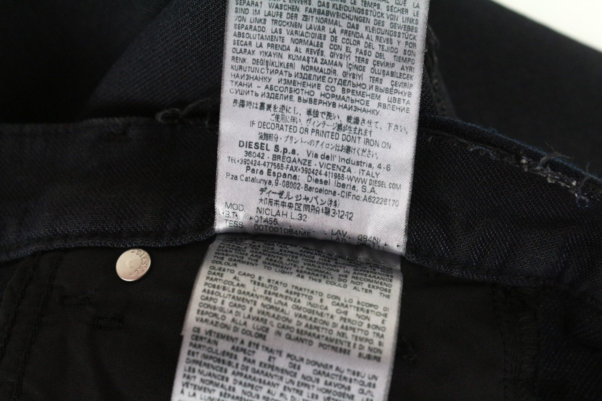 Diesel NICLAH 084NI W23/L32 Navy Jeans 70630 Size 23" - 9 Thumbnail