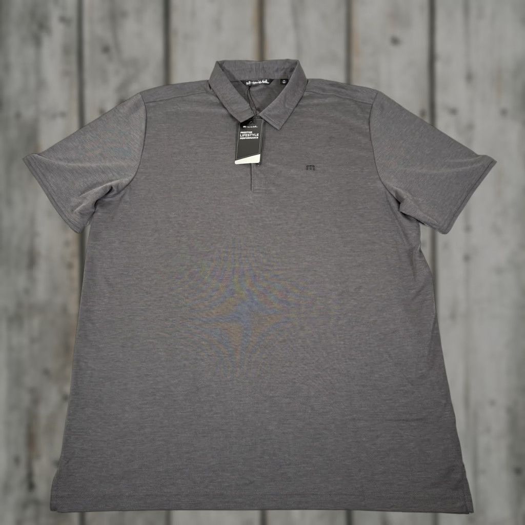 Travis Mathew Shirt Mens 2XL Gray Polo Golf Performance Stretch Lightweight New