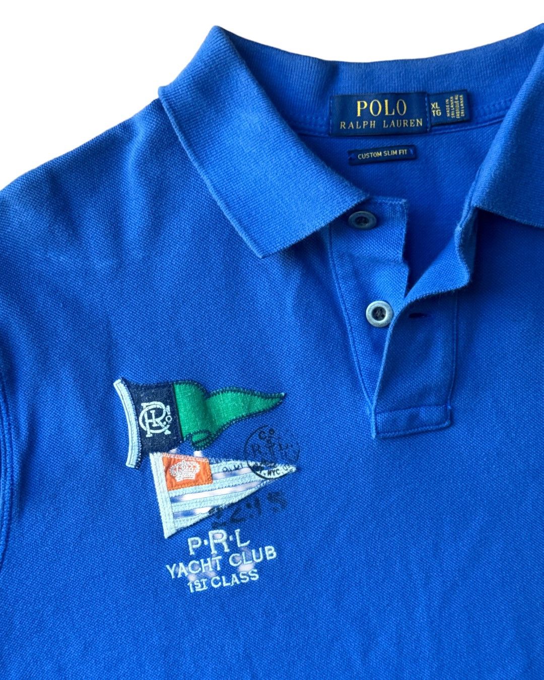 Polo Ralph Lauren Polo by Ralph Lauren Blue Embroidered Yacht Polo Shirt XL Size US XL / EU 56 / 4 - 2 Thumbnail