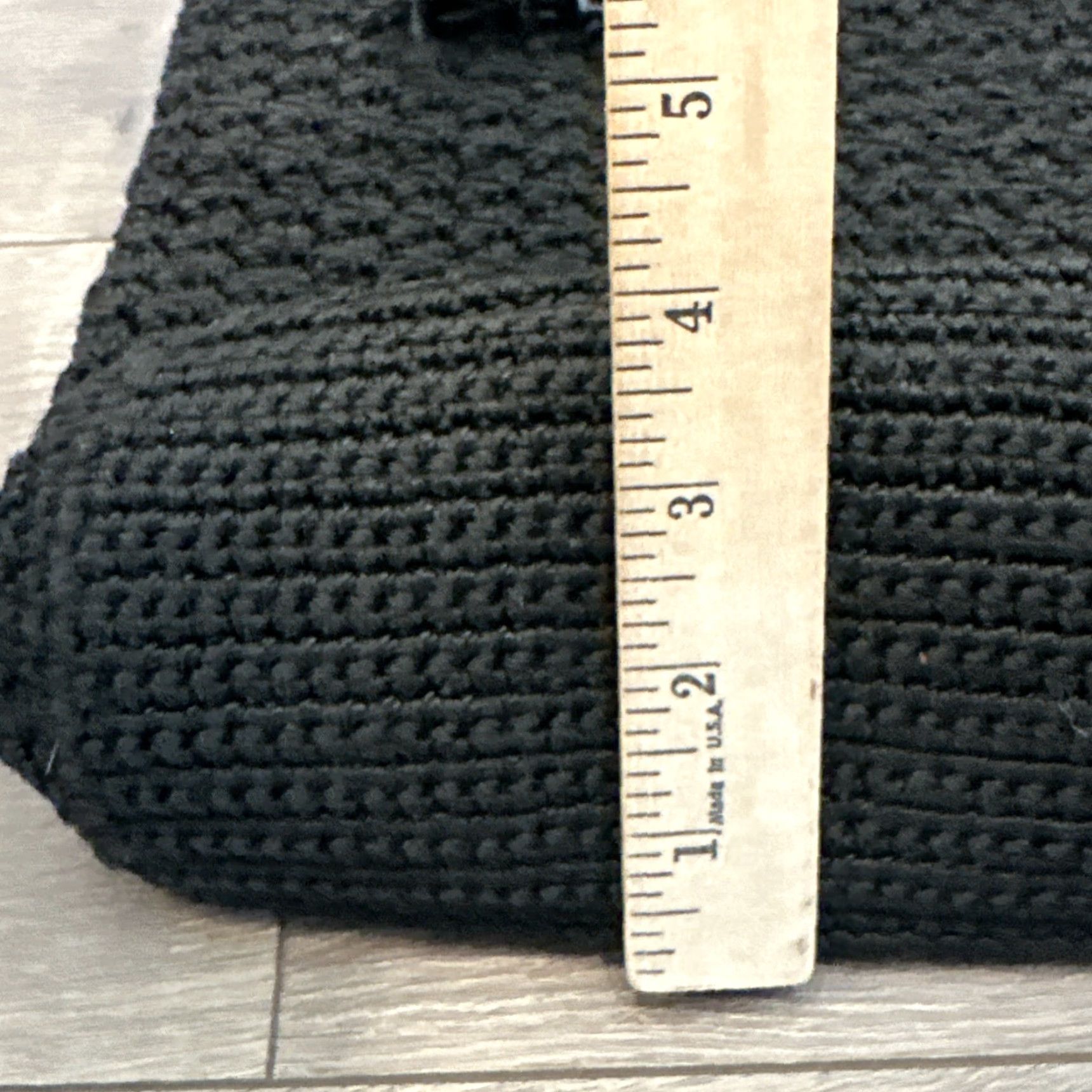 The Sak VINTAGE The Sak Large Black Woven Shoulder Bag Tote Double Strap Tassel Bead Detail Zip Size ONE SIZE - 2 Thumbnail