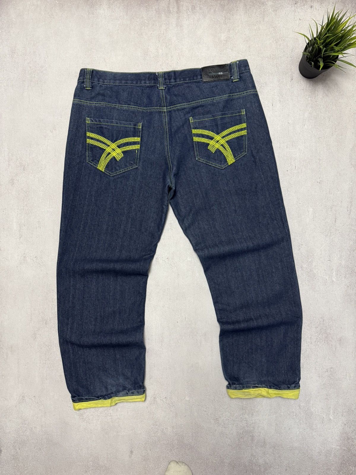 Japanese Brand × Vintage Vintage Raw Blue Jeans Denim Pants Japanese Ed Hardy style Size US 42 / EU 58 - 1 Thumbnail