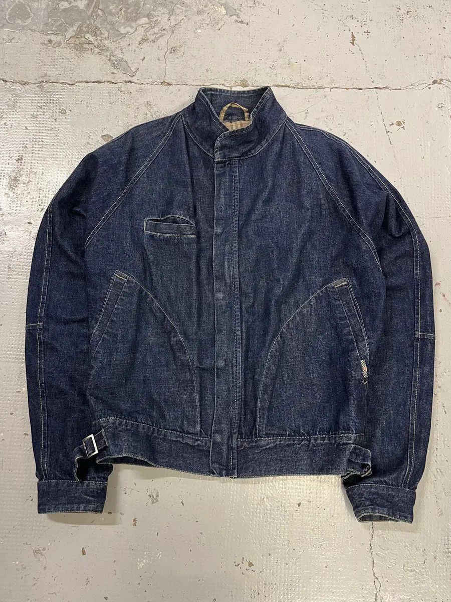 Burberry Burberry Dark Contrast Stitch Navy Denim Bomber Jacket Size US M / EU 48-50 / 2 - 4 Thumbnail