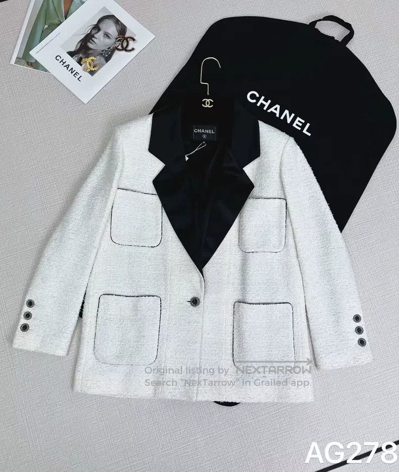Chanel Chanel Pocket woven silk lapel jacket Size XS / US 0-2 / IT 36-38 - 1 Thumbnail