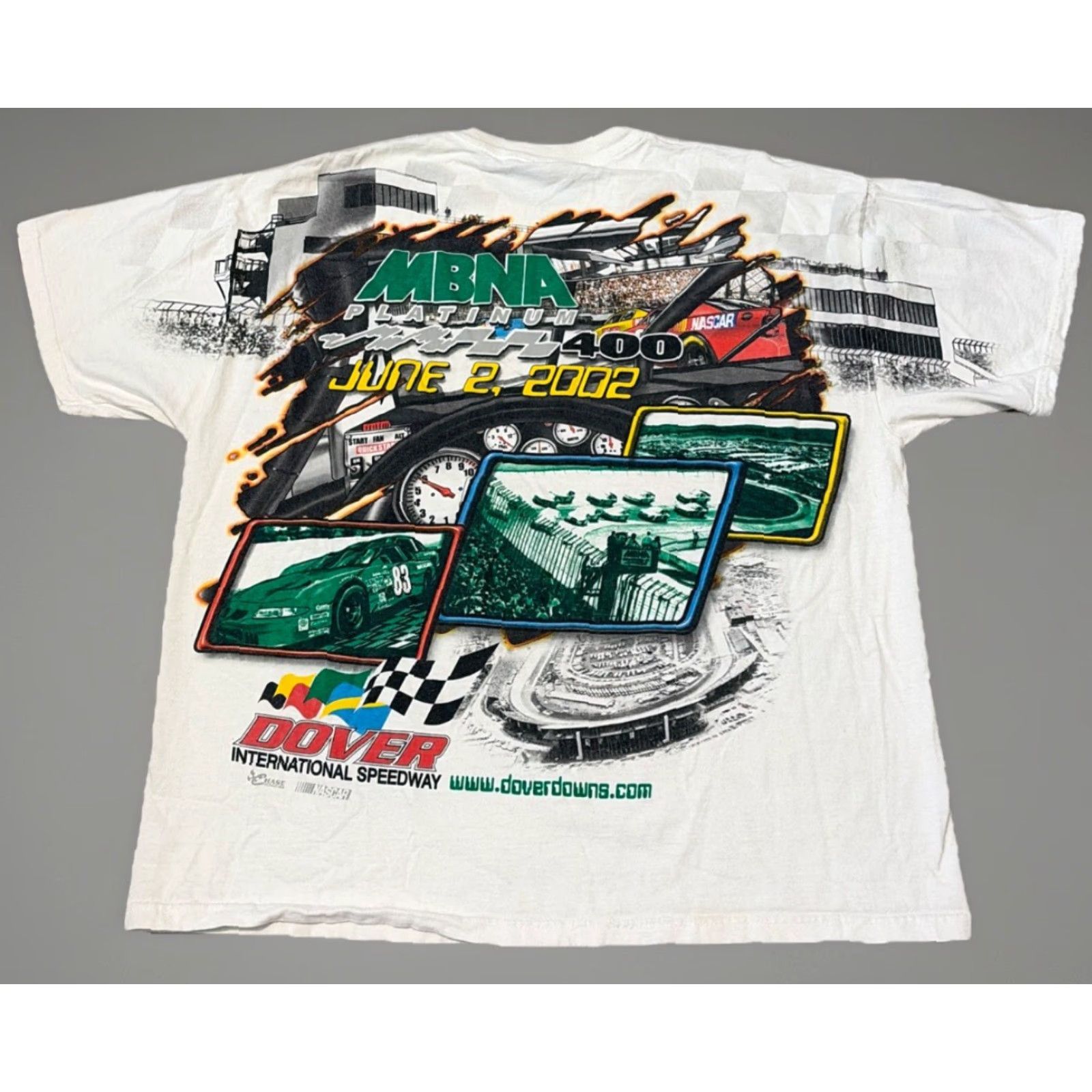 Chase Authentics VINTAGE Dover Speedway NASCAR Racing All Over Print T-Shirt Large White Mens L Chase Authentics Size US L / EU 52-54 / 3 - 2 Thumbnail