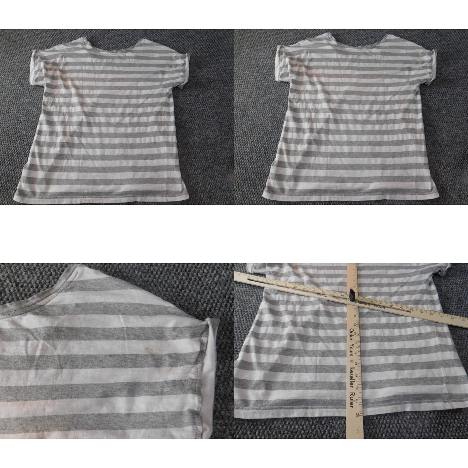 Adidas Adidas Womens Shirt Medium Gray Striped Crew Neck Pullover Logo Athletic Activewear M Women Size M / US 6-8 / IT 42-44 - 8 Thumbnail