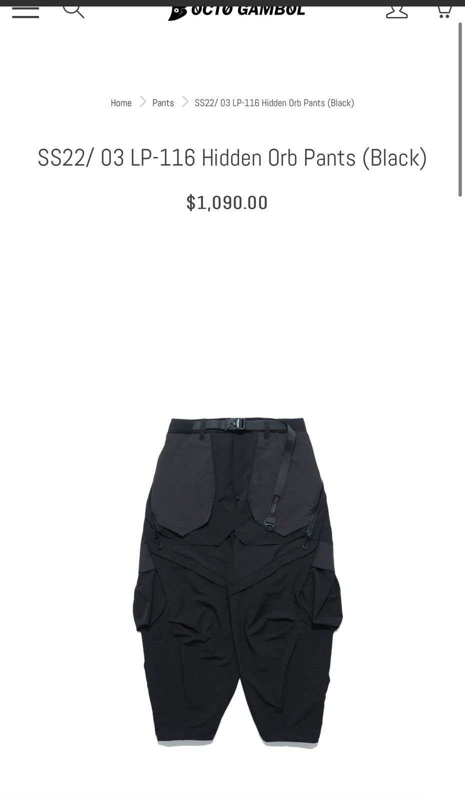 Other LIMITED EDITION OCTO GAMBOL SS22/03 HIDDEN ORB CARGO PANTS Size US 32 / EU 48 - 20 Thumbnail