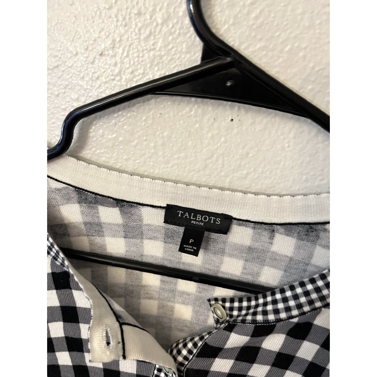 Talbots Talbots Cardigan Sweater Shirt Women PP Petite Black White Plaid Check Knit Cotton Rayon Button Up Winter Fall Spring Vintage No N/A Size XXS / US 00 / IT 34 - 2 Thumbnail