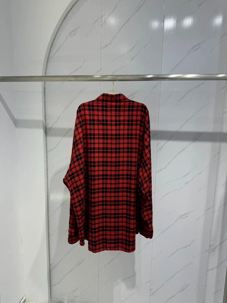 Balenciaga Balenciaga I Love Electronic Music Logo Plaid Shirt Size US XXS / EU 40 - 2 Thumbnail