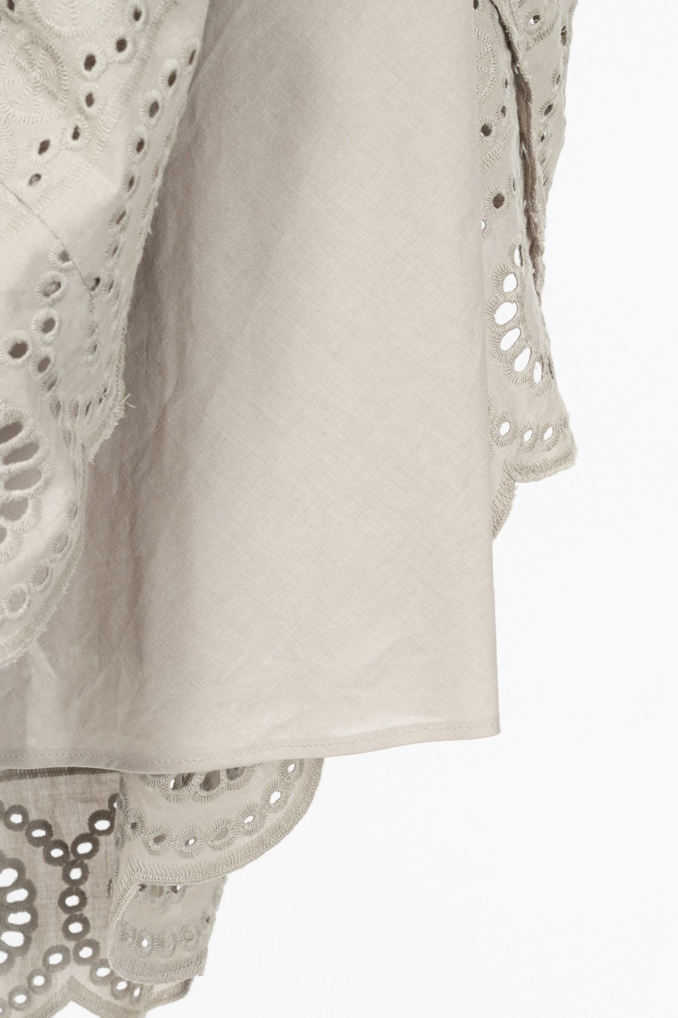 Luisa Cerano Luisa Cerano SS22 Taupe Cotton Broderie Anglaise Shirt Dress Size XL / US 12-14 / IT 48-50 - 9 Thumbnail