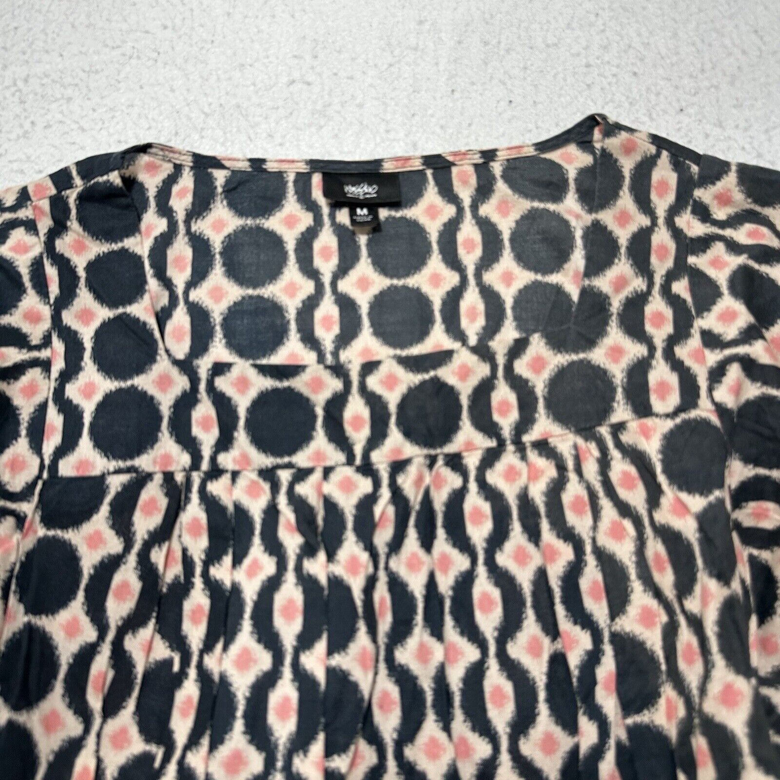 Mossimo Mossimo Medium Pink Black Patterned Top Pullover Blouse Size M / US 6-8 / IT 42-44 - 2 Thumbnail