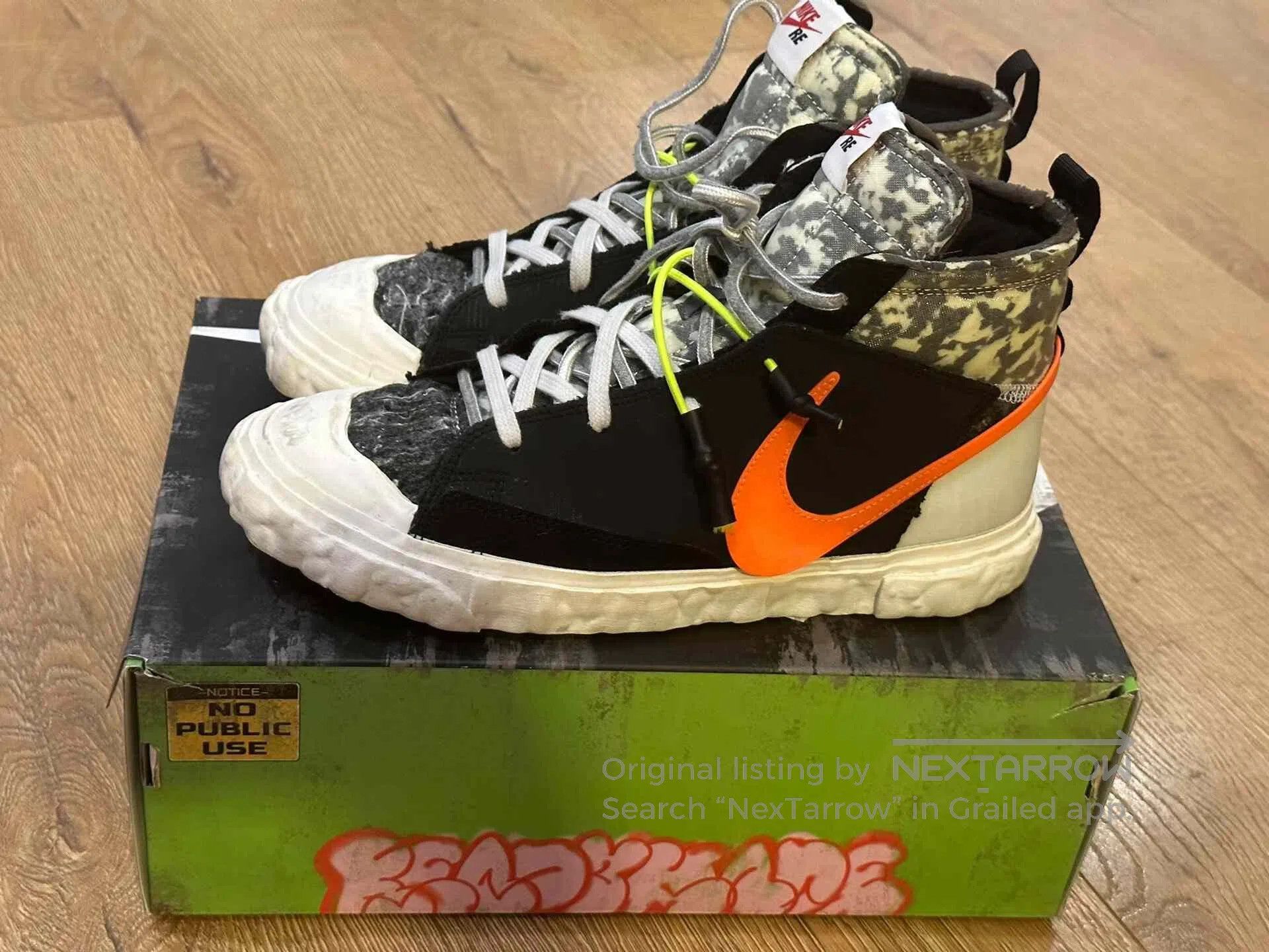 READYMADE Readymade x Nike Blazer Orange Swoosh. Size US 9 / EU 42 - 3 Thumbnail