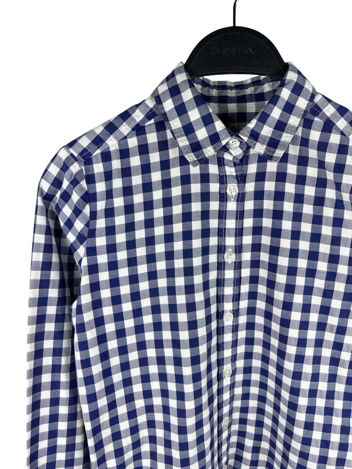 Burberry Burberry Brit Blue White Check Shirt Long Sleeve Women’s XXS Size XXS / US 00 / IT 34 - 2 Thumbnail