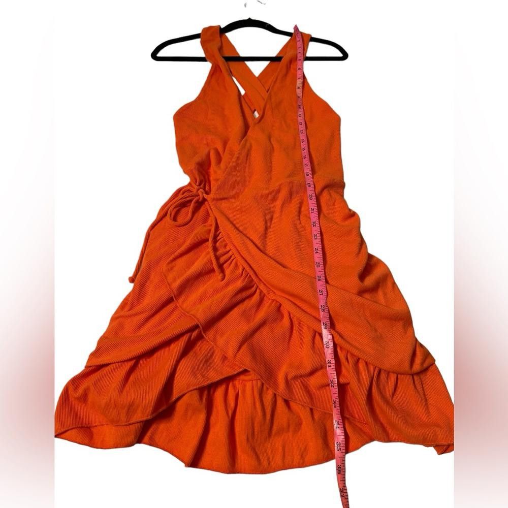 Chase Authentics Chaser l NWT Westside Ribbed Wrap Dress Orange Small Size S / US 4 / IT 40 - 5 Thumbnail
