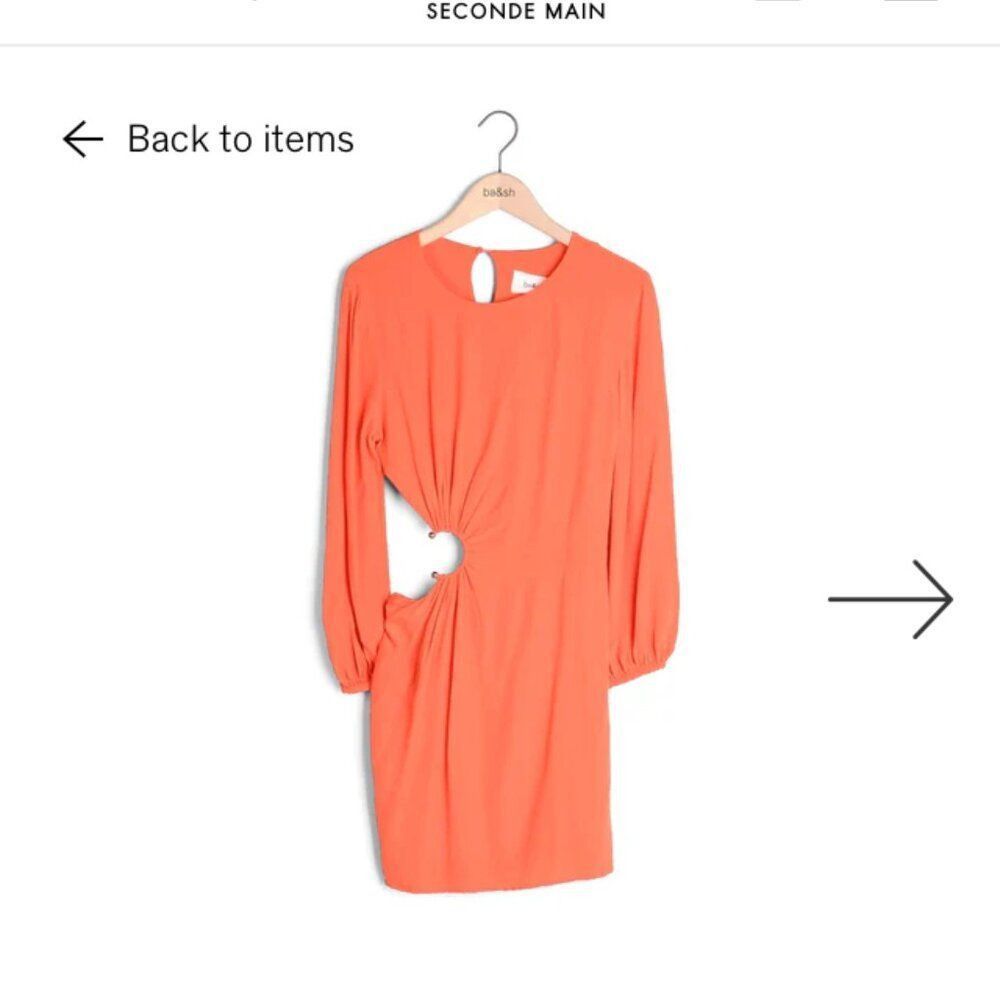 ba&sh ba&sh Bonica Orange Dress Womens Size 4 Side Cut Out Detail Size S / US 4 / IT 40 - 13 Thumbnail