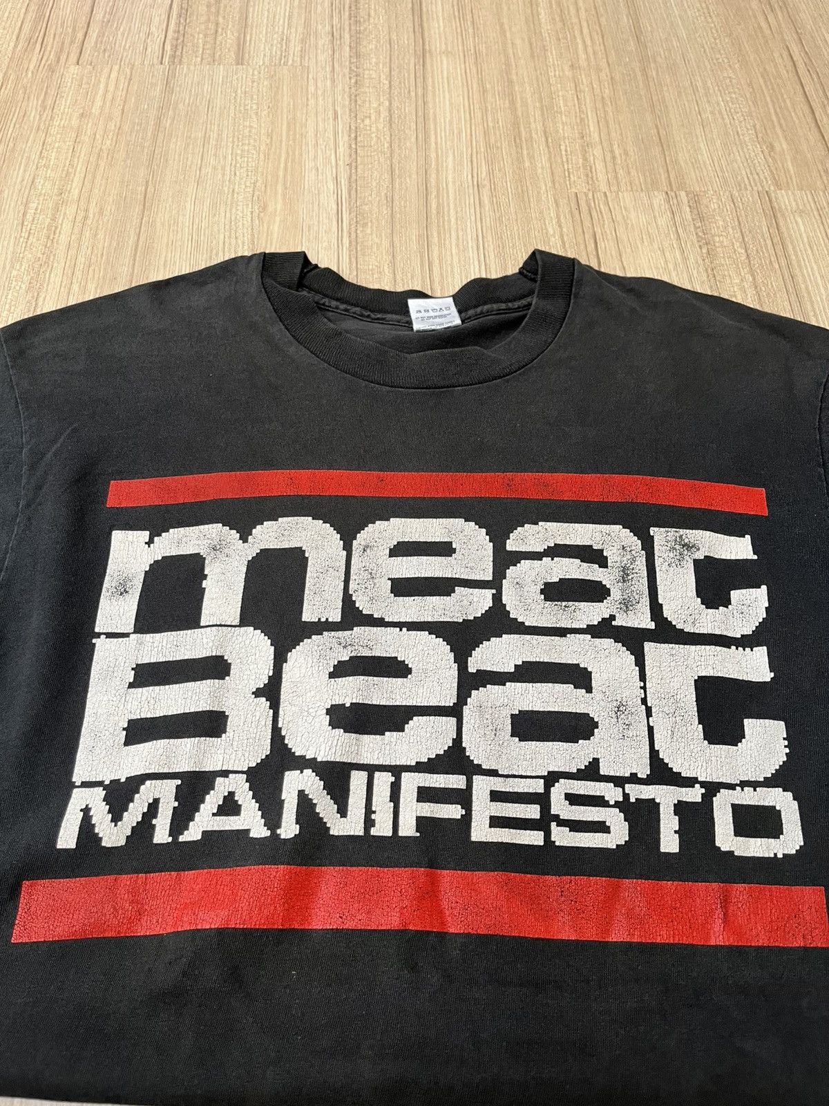 Vintage Vintage 90s Meat Beat Manifesto Electronic Dance T Shirt Size US XL / EU 56 / 4 - 11 Thumbnail