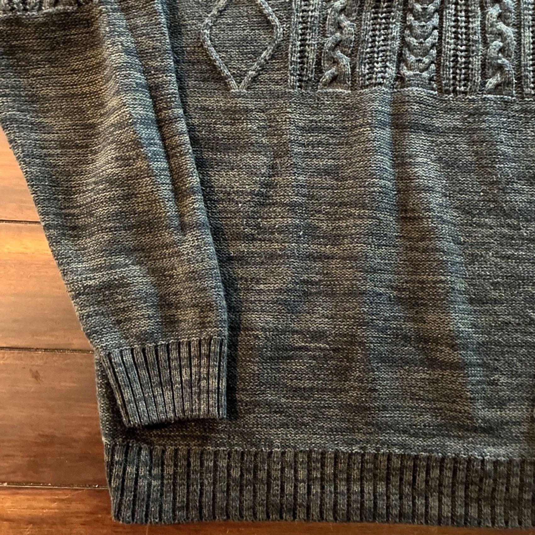 Vintage Method Mens Knit Sweater Cowl Neck Textured Long Sleeve L Gray Button Pullover Casual Mens Sweater Size US L / EU 52-54 / 3 - 2 Thumbnail