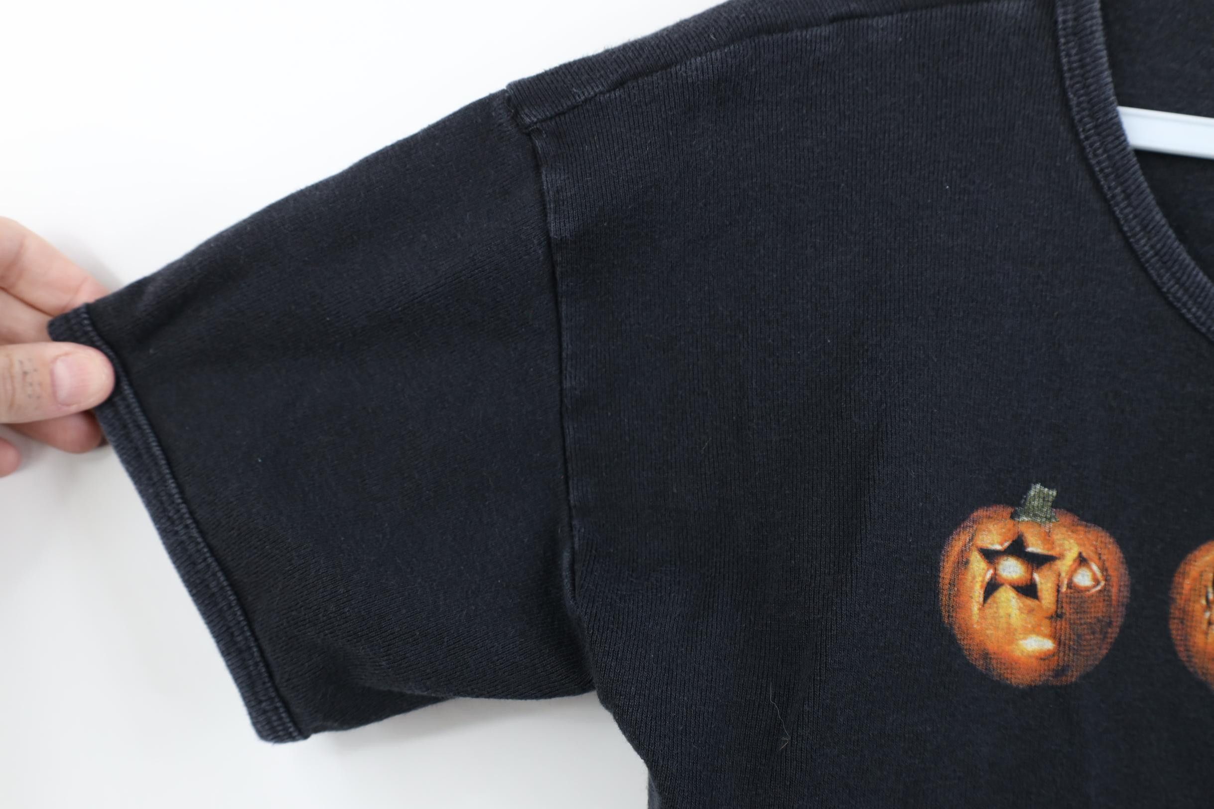 Vintage Vintage 90s Kiss Band Halloween Pumpkin Ribbed Knit T-Shirt Size L / US 10 / IT 46 - 9 Thumbnail