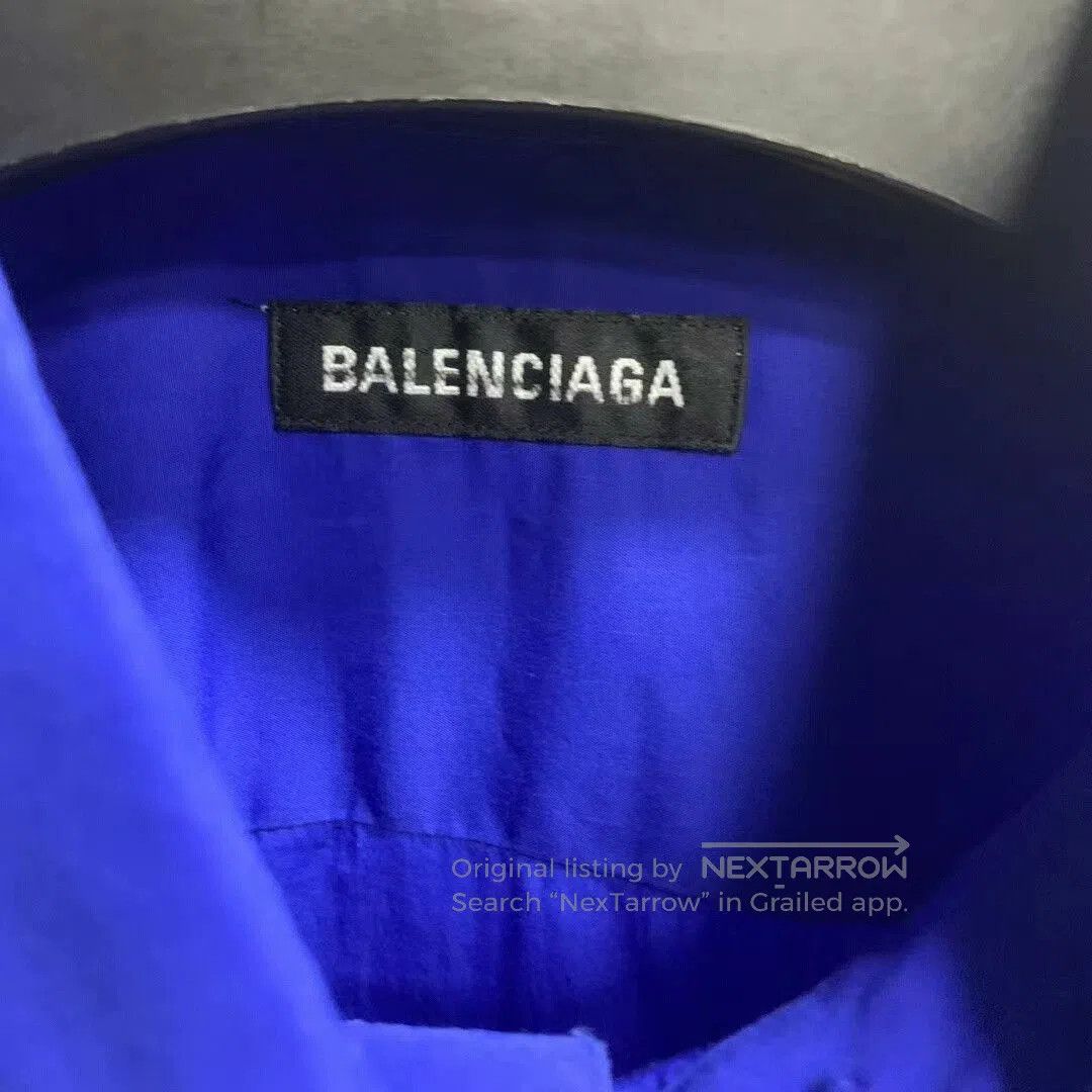 Balenciaga Balenciaga Blue Logo Print Short Sleeve Shirt. Size US XS / EU 42 / 0 - 3 Thumbnail