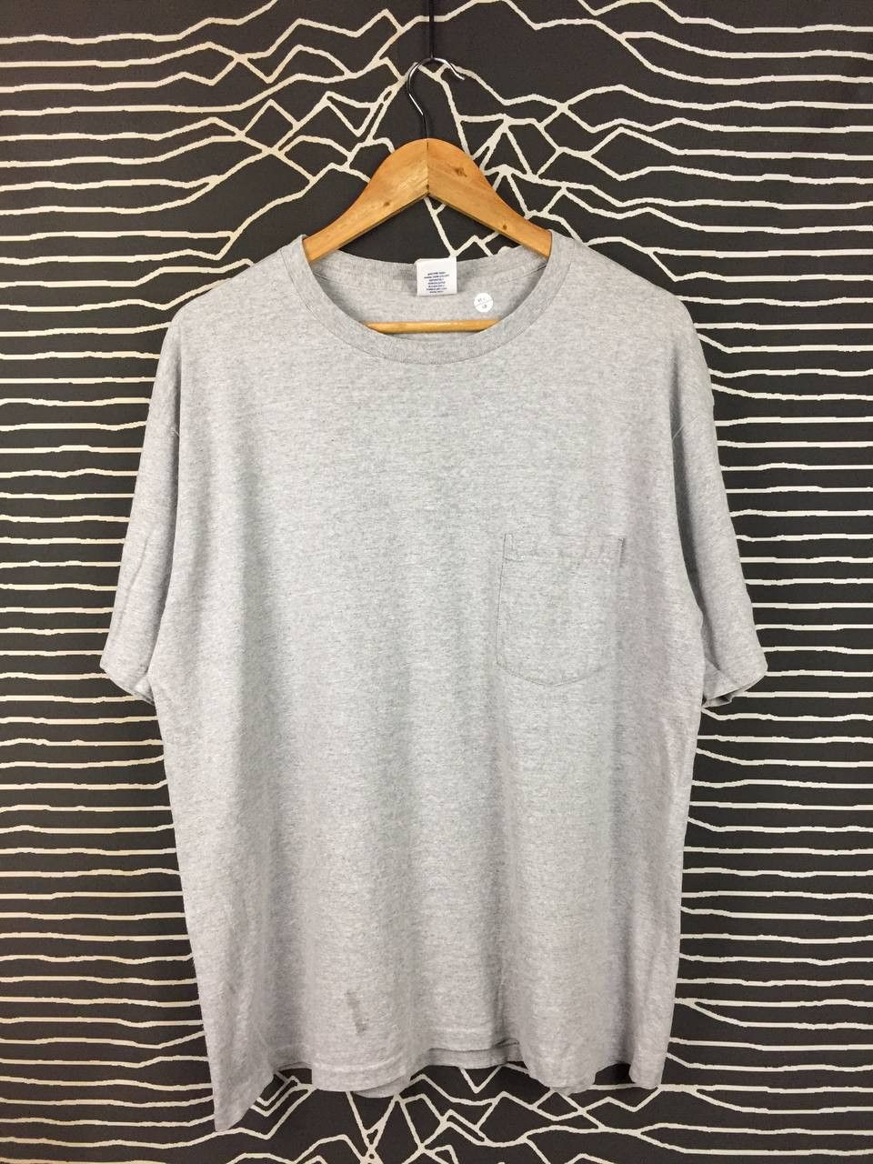 Gap Vtg 90s GAP Made in USA Heather Gray Essential Pocket Tee Size US L / EU 52-54 / 3 - 1 Thumbnail