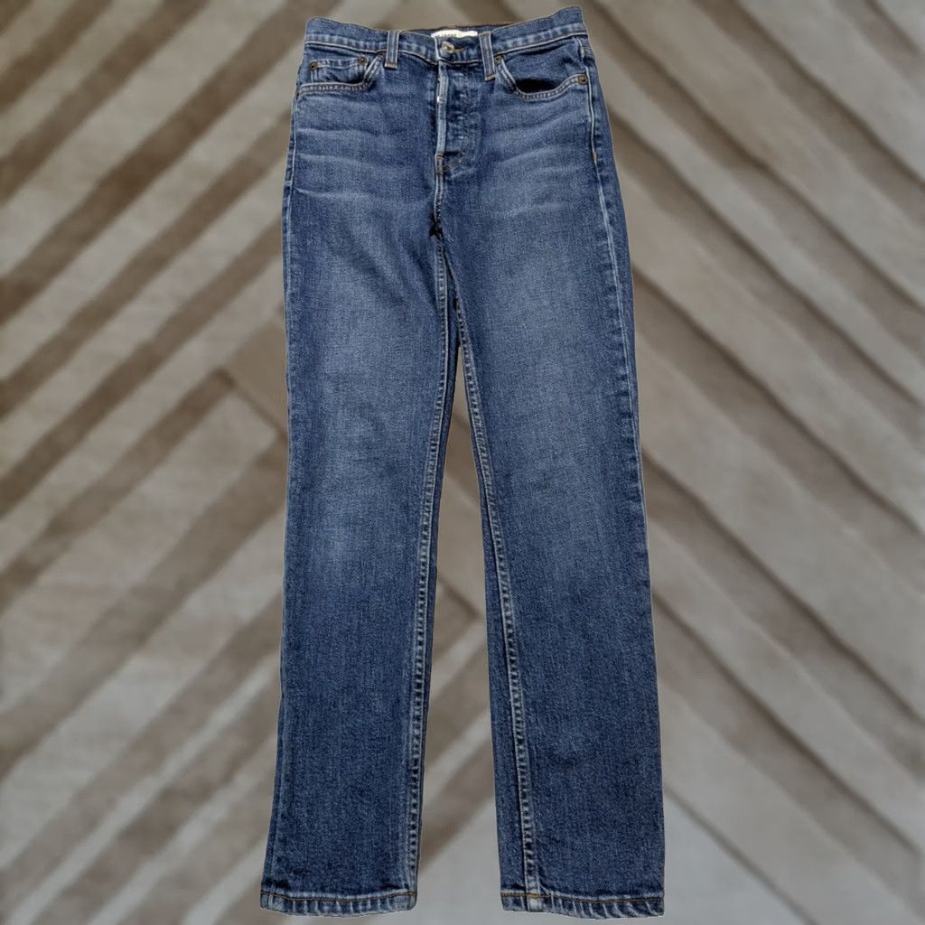 RE/DONE RE/DONE Originals Ankle Jeans Button Fly Blue Stretch - Size 26 MADE USA EUC Womens Jeans, 26 Inseam 27in Mid Rise Size 26" / US 2 / IT 38 - 1 Thumbnail