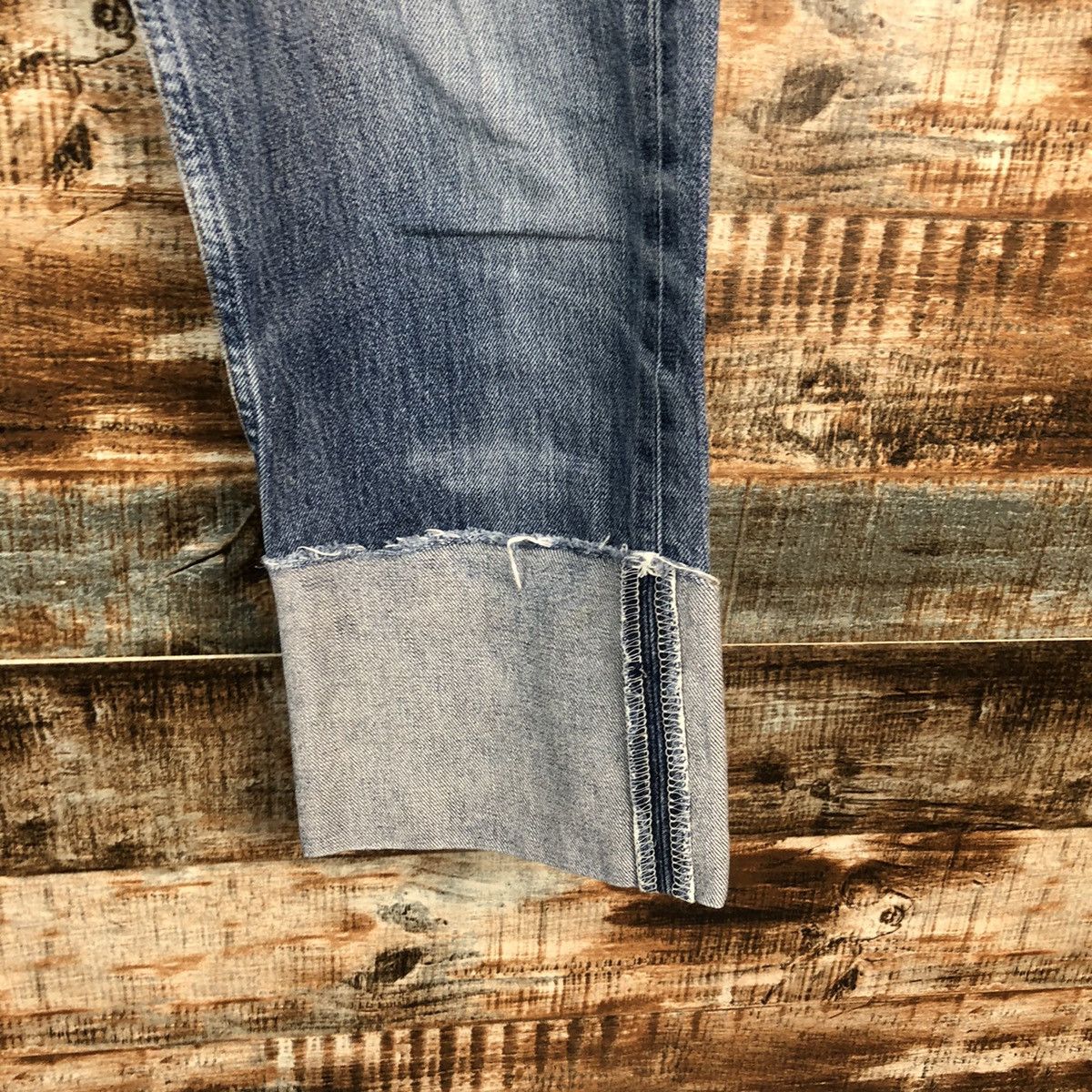 Japanese Brand DL Japan vintage ripped style Blue Denim Pants #C141 Size US 30 / EU 46 - 11 Thumbnail
