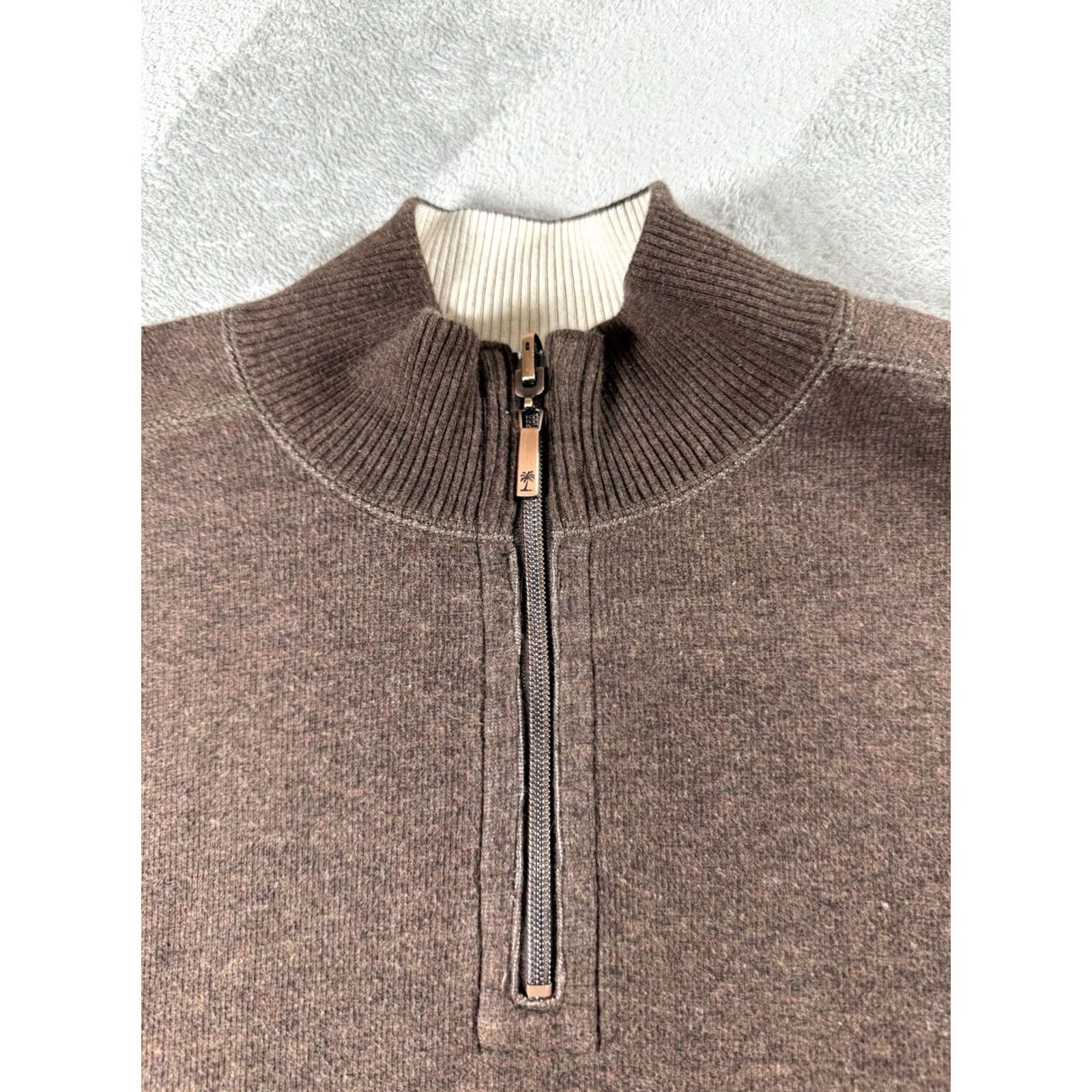 Tommy Bahama Tommy Bahama Sweater Men's XL Brown 1/4 Zip Pullover Warm Comfort Preppy Size US XL / EU 56 / 4 - 4 Thumbnail