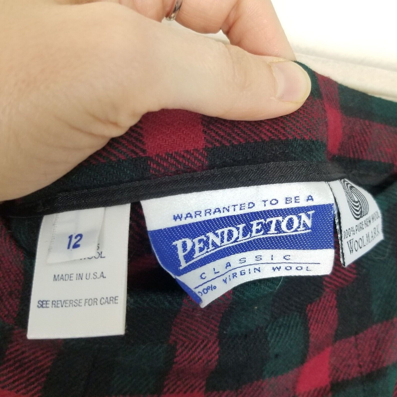 Pendleton Vintage Pendleton Womens Plaid Pleated Wool Midi Skirt 12 Size 34" / US 12 / IT 48 - 5 Thumbnail
