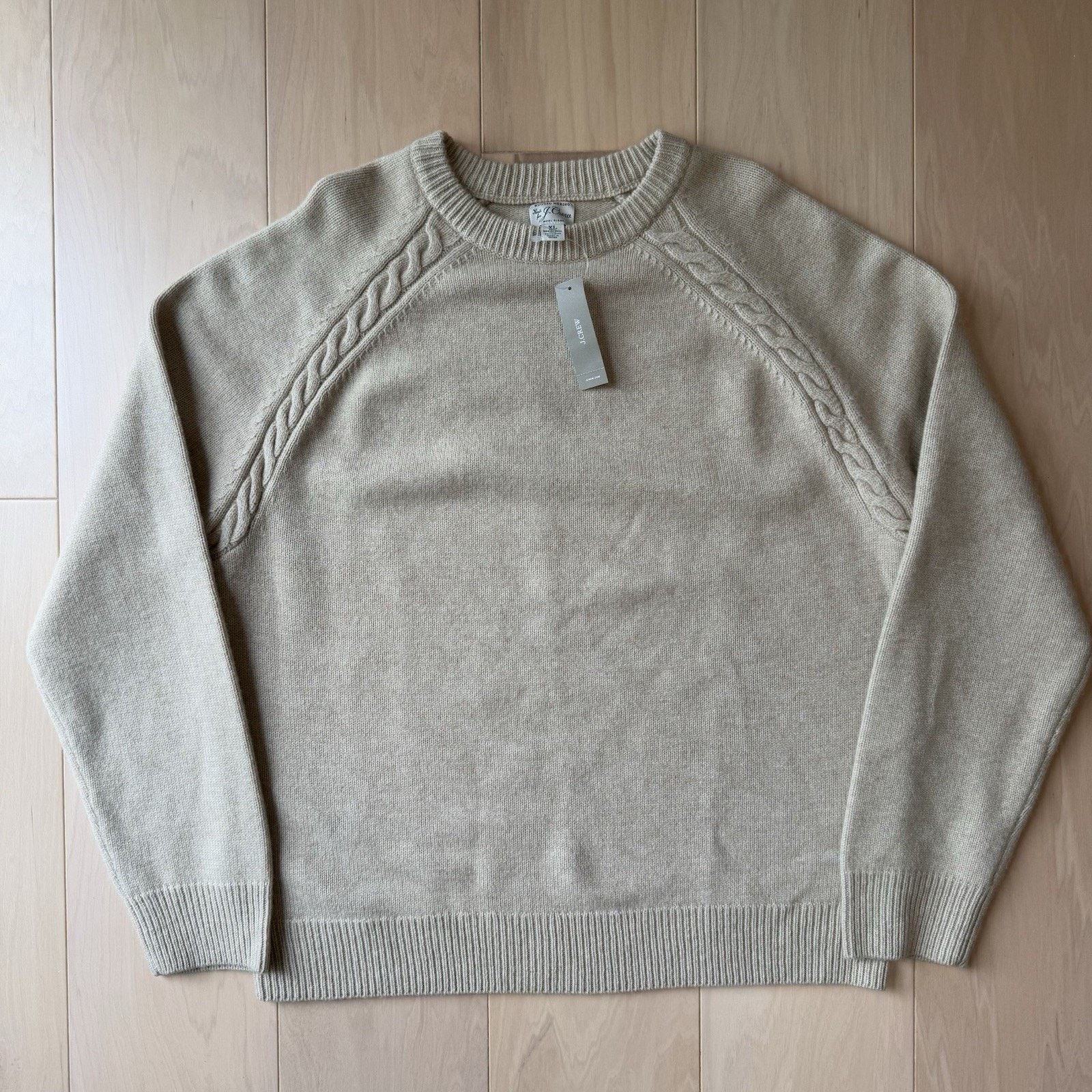 J.Crew J Crew Rugged Merino Sweater XL Beige Wool Knit Pullover Size US XL / EU 56 / 4 - 2 Thumbnail