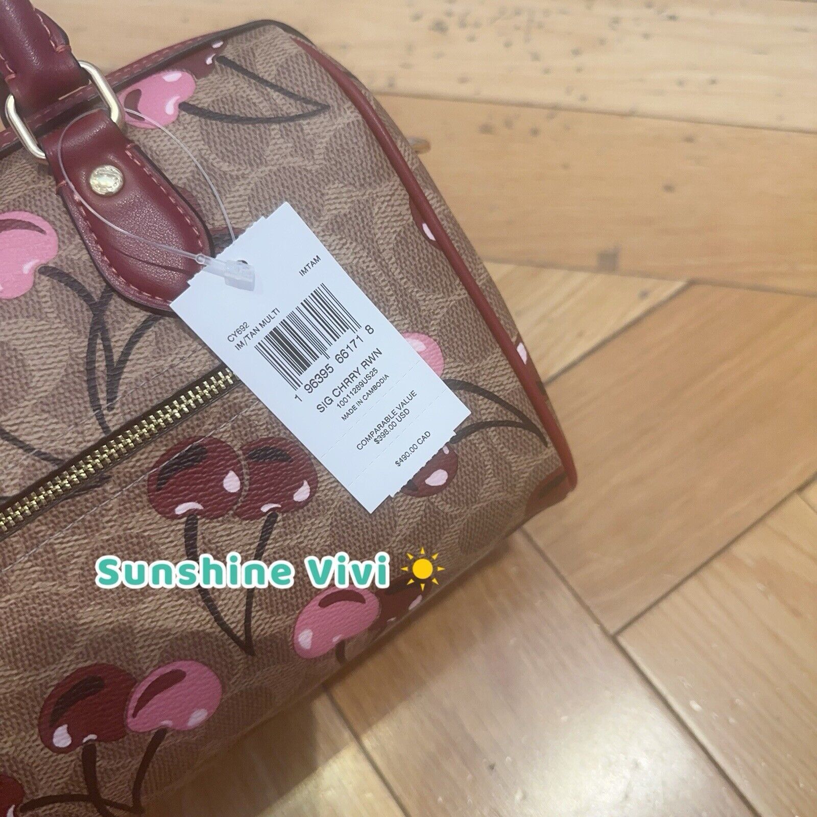 Coach NWT COACH Rowan Satchel Bag In Signature Cherry Print CY692 Size ONE SIZE - 5 Thumbnail