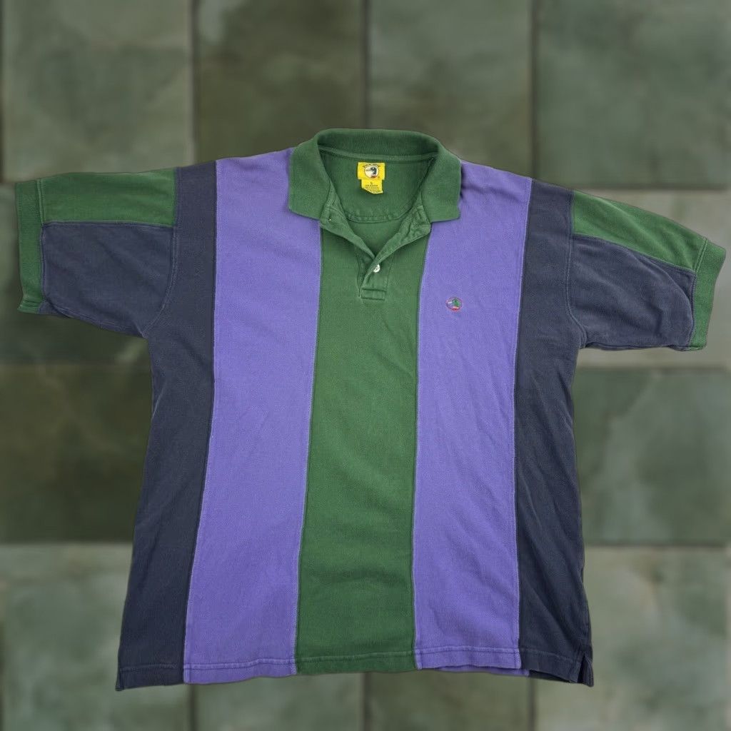 Vintage VINTAGE Duck Head Polo Shirt Mens L Purple Striped 90s Preppy Collar Short Sleeve Size US L / EU 52-54 / 3 - 1 Thumbnail