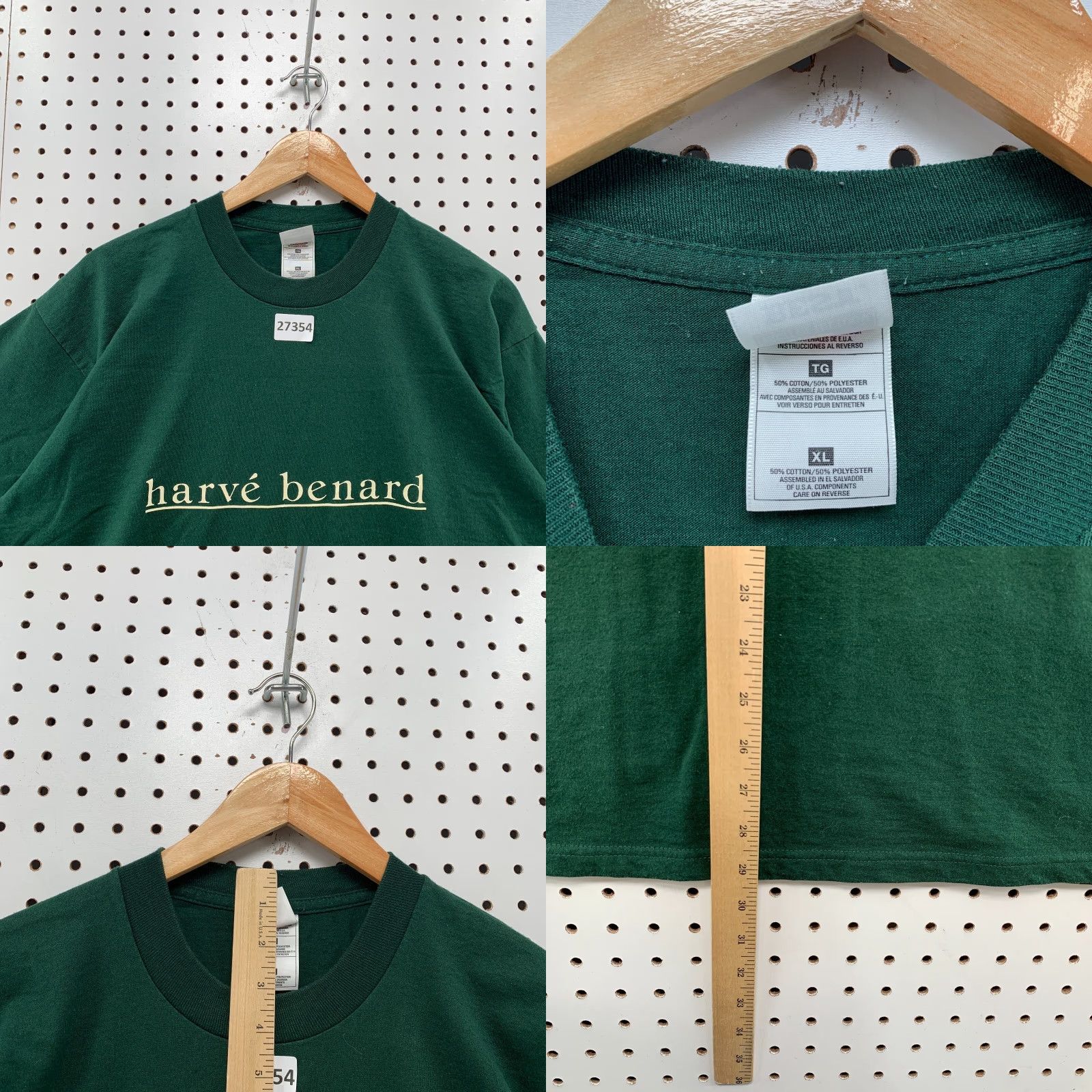 Fruit Of The Loom VINTAGE Harve Benard Shirt Green Adult XL Short Sleeve Crew Neck T-Shirt 90s Football Looney Tunes Packers Mens Size US XL / EU 56 / 4 - 8 Thumbnail
