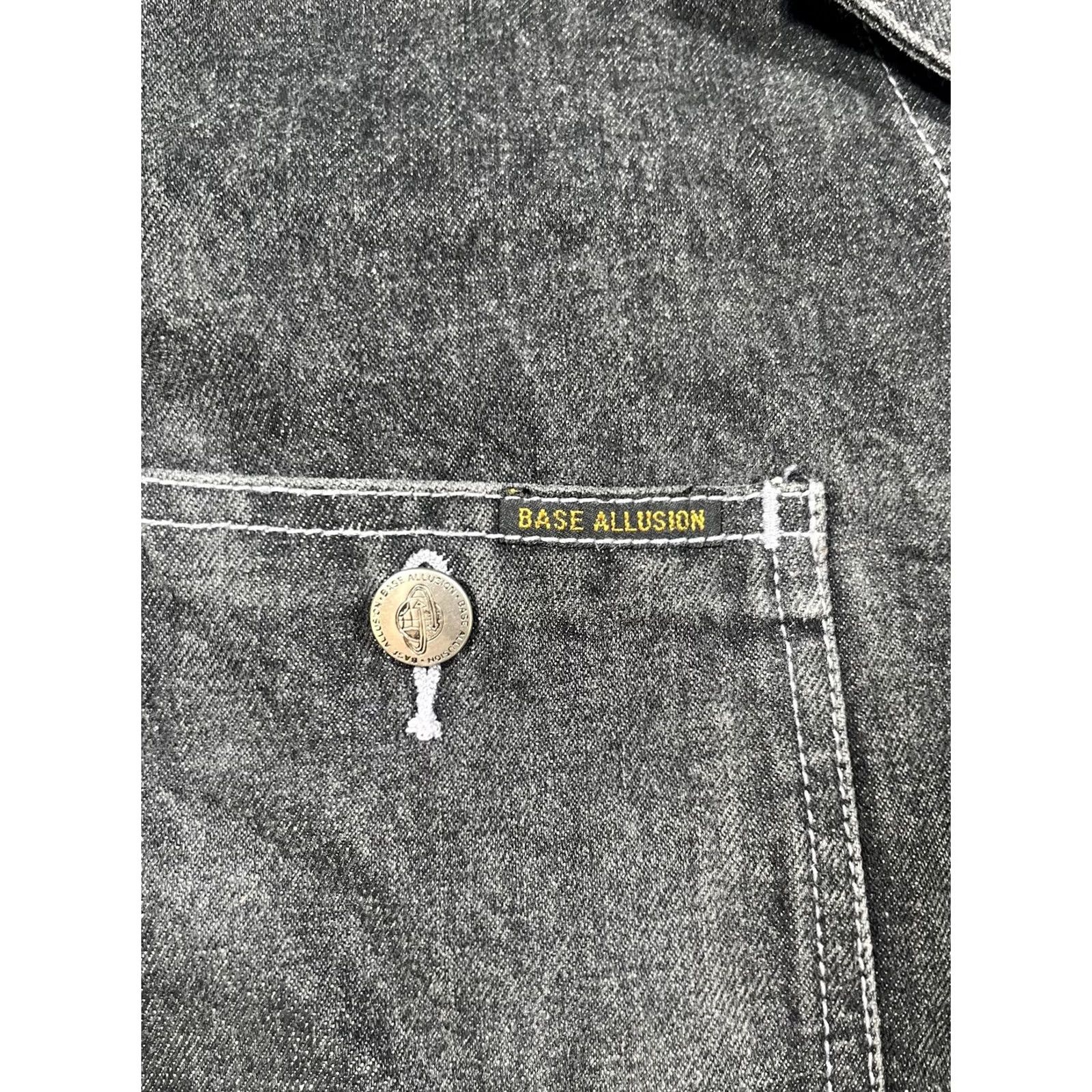 Denime Base Allusion Jacket Mens Medium Gray Denim Military Workwear Casual Button Size US M / EU 48-50 / 2 - 4 Thumbnail