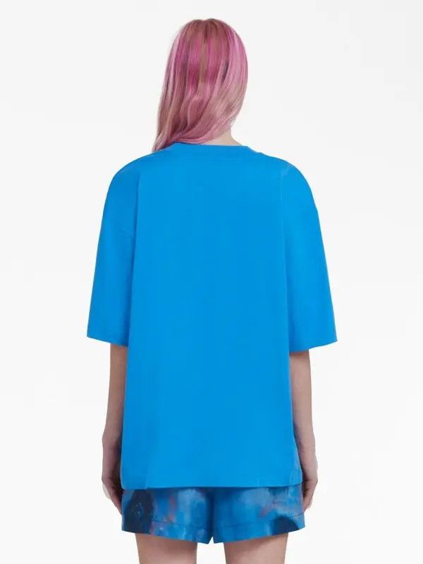 Marni o1y1125 Short Sleeves T-Shirt in Azure Size S / US 4 / IT 40 - 4 Thumbnail