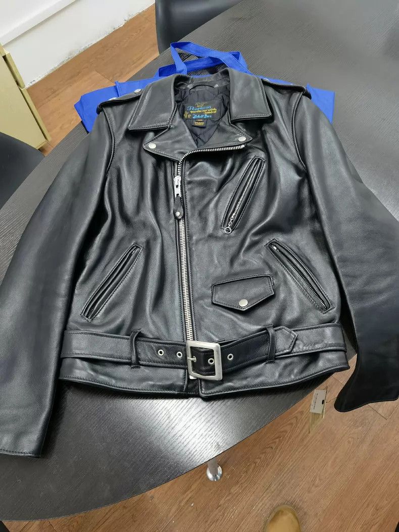 Schott Schott 613SH horseskin leather jacket, classic slim fit Size US M / EU 48-50 / 2 - 2 Thumbnail