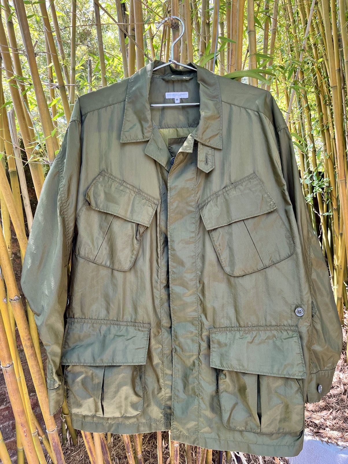 image of Engineered Garments Engineeredgarments Jungle Fatigue Jacket Nylon Olive M in Green (Size Medium)