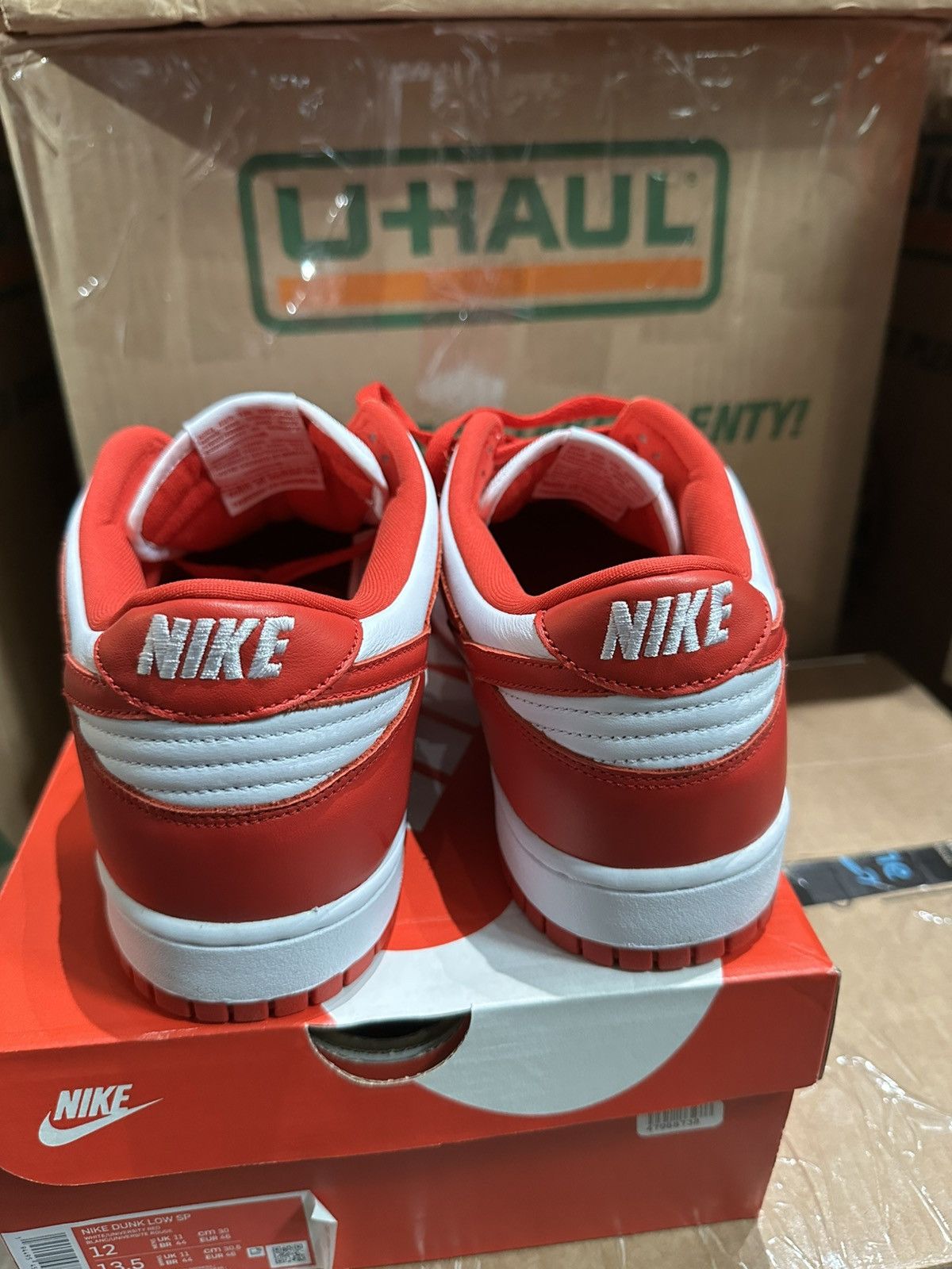 Nike Nike Dunk Low Red White Cu1727-100 Size 12 Used Size US 12 / EU 45 - 4 Thumbnail