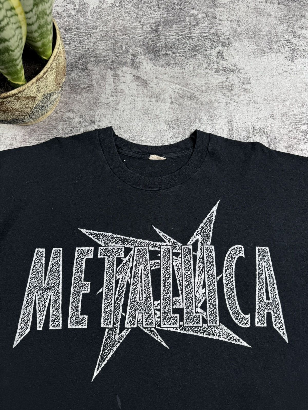 Metallica Metallica USA 1995 1996 Rock Rap Hip Hop Faded T Shirt Tee Size US XL / EU 56 / 4 - 19 Thumbnail
