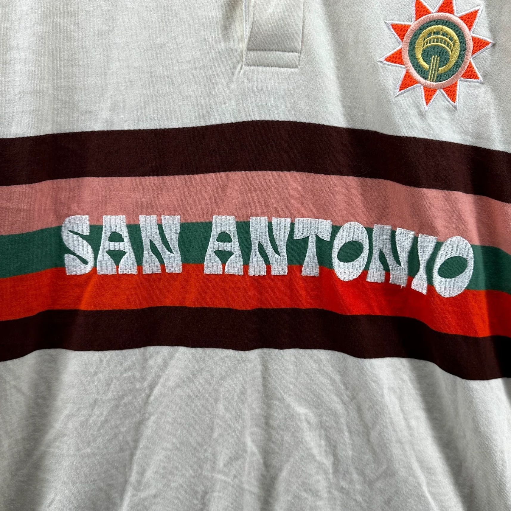 Vintage VINTAGE San Antonio Polo Shirt White Men's Large Button Long Sleeve Collar Polo Shirt Sports Mens L White Button Long Sleeve Size US L / EU 52-54 / 3 - 3 Thumbnail