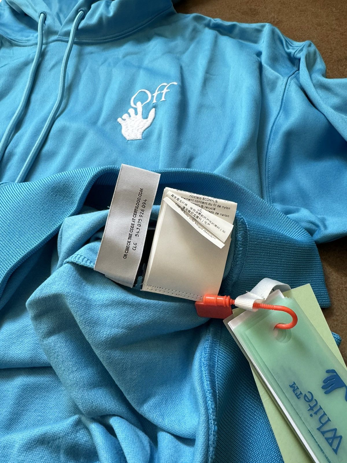Off-White Off-White Hand Logo Hoodie Blue Medium Size US M / EU 48-50 / 2 - 12 Thumbnail