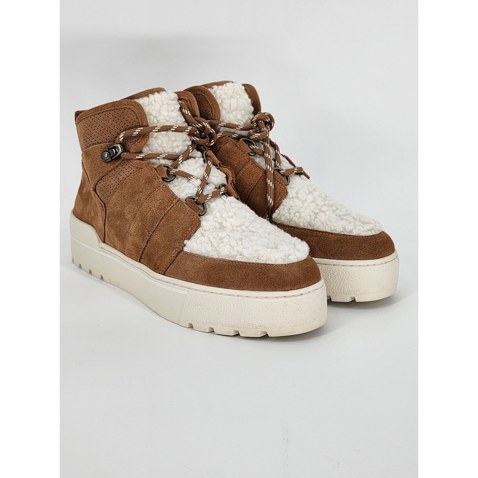 J/Slides J/Slides High-Top Faux Shearling & Suede Sneakers Size 8.5 Size US 8.5 / IT 38.5 - 3 Thumbnail