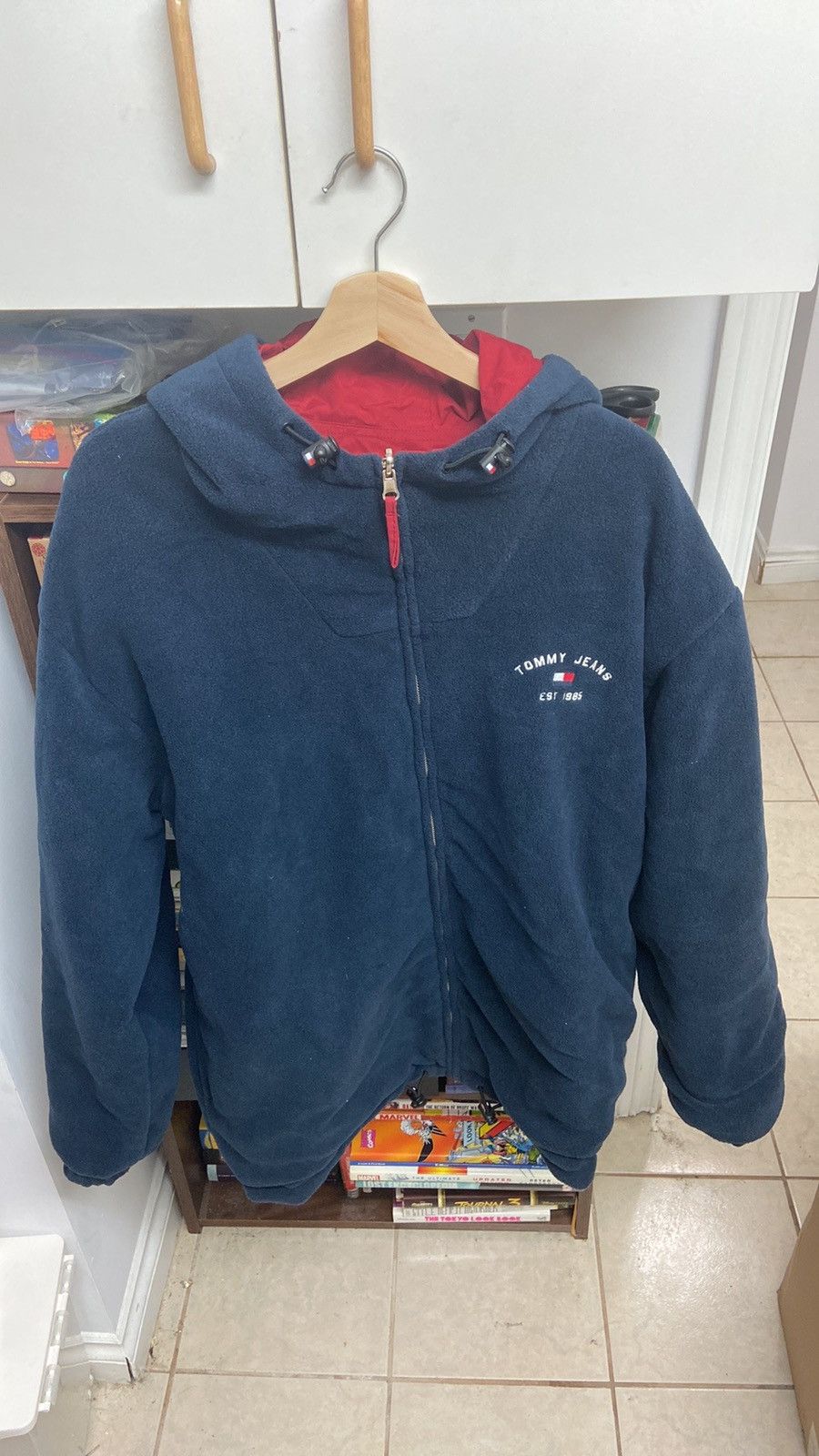 Tommy Hilfiger × Tommy Jeans × Vintage VTG Tommy Hilfiger Jeans Reversible Red/Blue Heavy Jacket Size US L / EU 52-54 / 3 - 10 Thumbnail